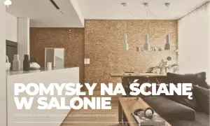 Pomysły na ścianę w salonie: inspiracje z wykorzystaniem płyt OSB, nowoczesne lampy i wygodna sofa.