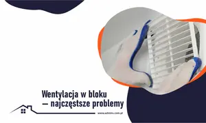 Ręce w rękawiczkach montują kratkę wentylacyjną. Temat: wentylacja w bloku z wielkiej płyty i jej problemy.