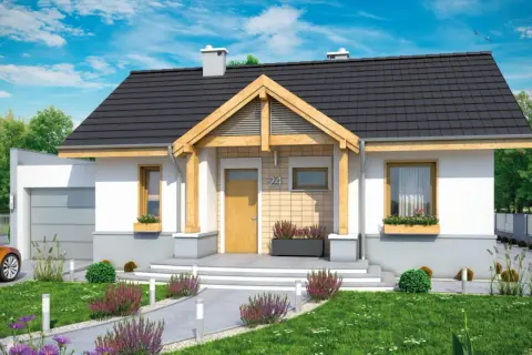 Uroczy dom dla 3 osobowej rodziny z garażem i zadbanym ogrodem. Idealne miejsce na spokojne życie.