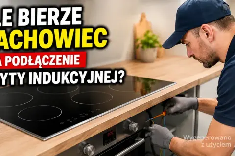 Fachowiec podłącza płytę indukcyjną w blacie. Ile to kosztuje?