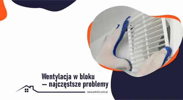 Ręce w rękawiczkach montują kratkę wentylacyjną. Temat: wentylacja w bloku z wielkiej płyty i jej problemy.