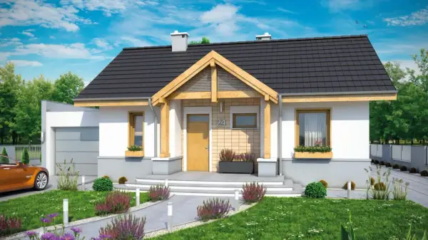 Uroczy dom dla 3 osobowej rodziny z garażem i zadbanym ogrodem. Idealne miejsce na spokojne życie.